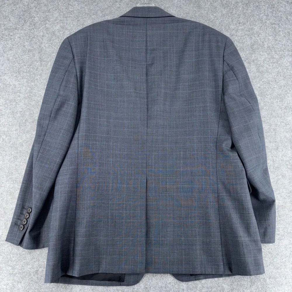 Ralph Lauren Mens 40S Blue Grey Glen Plaid 100% Wool 2 Button Blazer Sport Coat